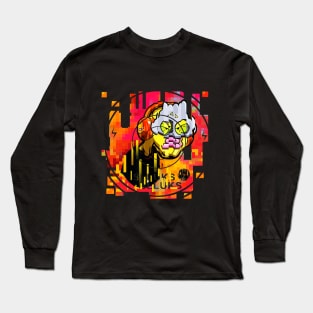 Dope Slluks character with headphone illustration Long Sleeve T-Shirt